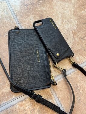 BANDOLIER BUNDLE SET OF 3 **AUTHENTIC** BLACK GOLD CASE STRAP POUCH